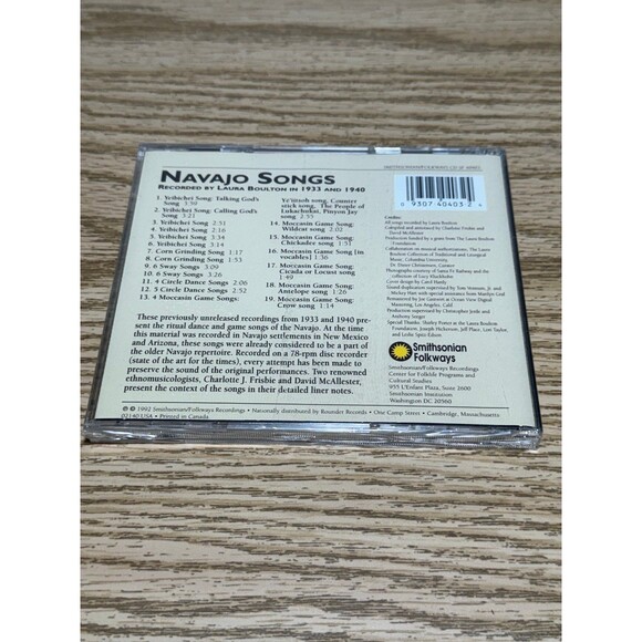 New Sealed CD Navajo Songs Recorded By Laura Bolton 1933 1940 Smithsonian - Picture 4 of 6